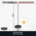 thumbnail image 2 of Hathaway Tetherball Set with Fillable Base and Durable Ball – Weather-Resistant Backyard Game for Kids and Adults – Black/Yellow, 2 of 7