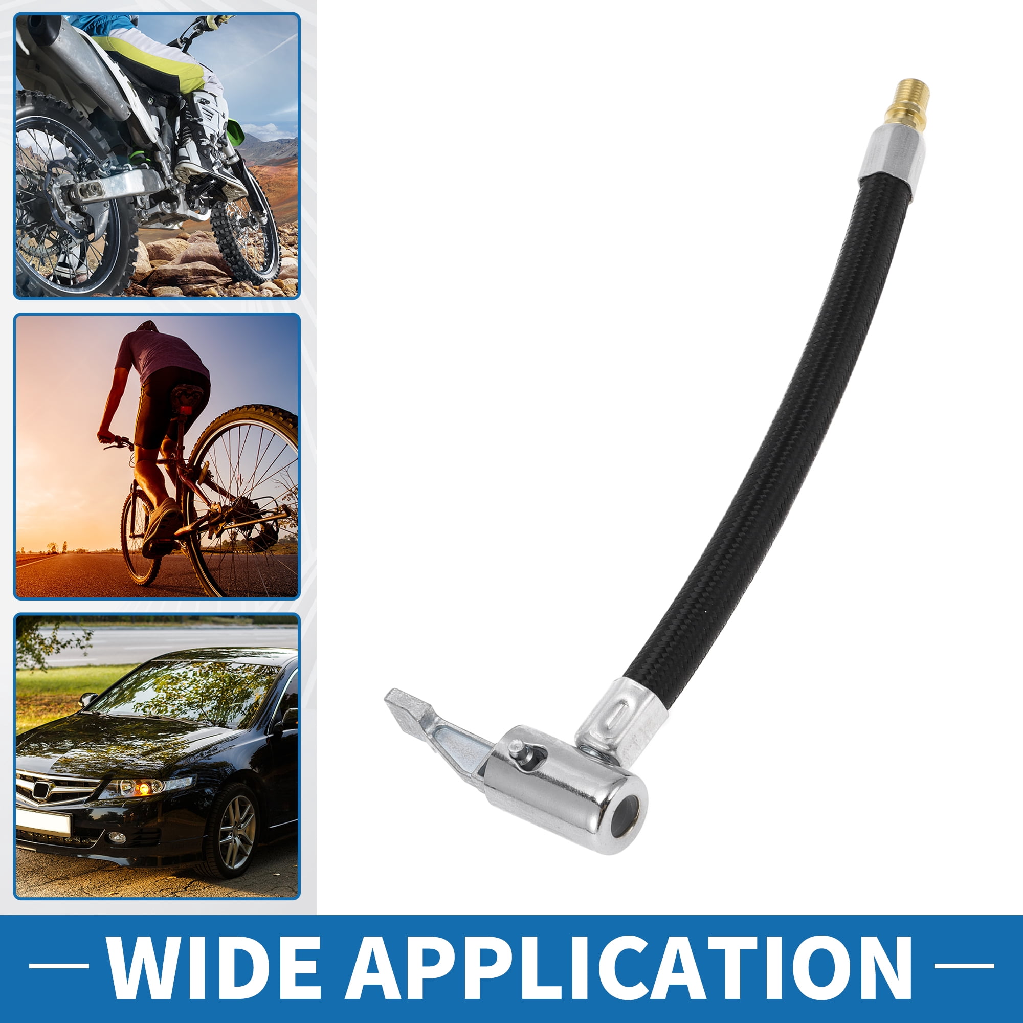 Unique Bargains Durable 7.09inch Tire Inflator Extension Tube with Thread Adapter Nylon