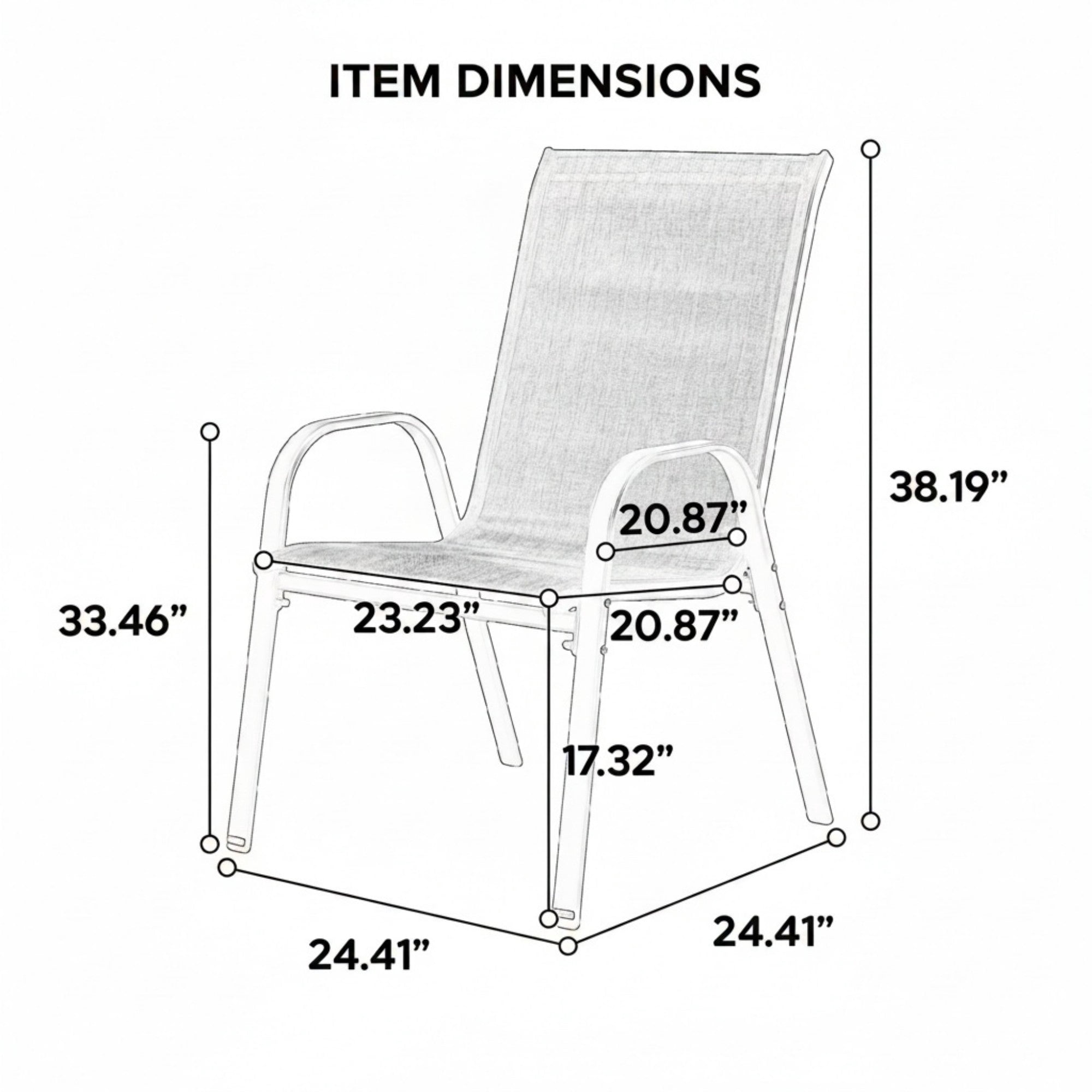 Sailvan Set of 8 Outdoor Patio Chairs,Breathable Textilene Garden Dining Chairs with Armrest and High Backrest Brown