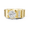 Yellow Gold, variant on 2 Carat Radiant Cut Moissanite Diamond Multi Stone Bridal Set - High Polish Yellow Gold Plated Silver - Stackable Handcrafted Ring for Wife