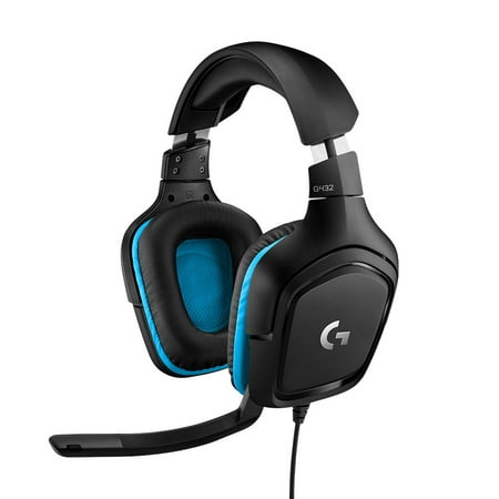 Logitech G432 Wired Gaming Headset, 7.1 Surround Sound, DTS Headphone:X 2.0, 50 mm Audio Drivers, USB and 3.5 mm Jack, Flip-to-Mute Mic, PC, Black