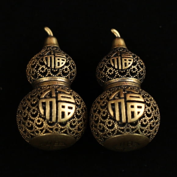 OUNONA 2Pcs Brass Hanging Gourd Pendants for Making Custom Jewelry Charms and Keychain Ornaments
