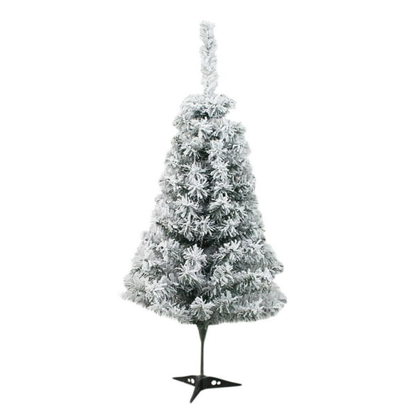 EGNMCR 2.95Ft Snow Flocked Christmas Tree Premium Artificial Spruce Hinged Christmas Tree with White Heavy Snow Flocking Lightweight and Easy to Assemble with Christmas Tree Metal Stand