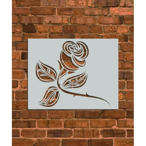 Single Rose Stencil
