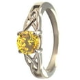 thumbnail image 2 of Celtic November Birthstone Ring Womens Topaz Yellow Cubic Zirconia Solitaire Band Fantasy Forge Jewelry, 2 of 3