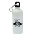 thumbnail image 1 of Best Dad Ever - Mustache White Aluminum Sports 20 oz Water Bottle, 1 of 1