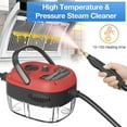 thumbnail image 3 of NEI Handheld Steam Cleaner, 2500W Hand-Held High Pressure Portable Cleaning Machine with 3 Brush, High Temperature Steamer for Home Use, Kitchen, Furniture, Bathroom, Car (Red), 3 of 8