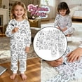 thumbnail image 2 of KHONTS Colorable Sleepwear Set for Kids DIY Christmas Outfit 2 Piece Boy Girl Coloring Pajamas with Hand Painted,Size 2-10 Years H 9Y, 2 of 3
