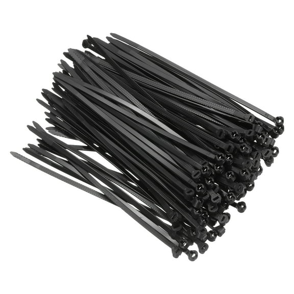 Uxcell 100Pcs Push Mount Zip Ties 6 Inch Cable Zip Tie Mounts Nylon, Black