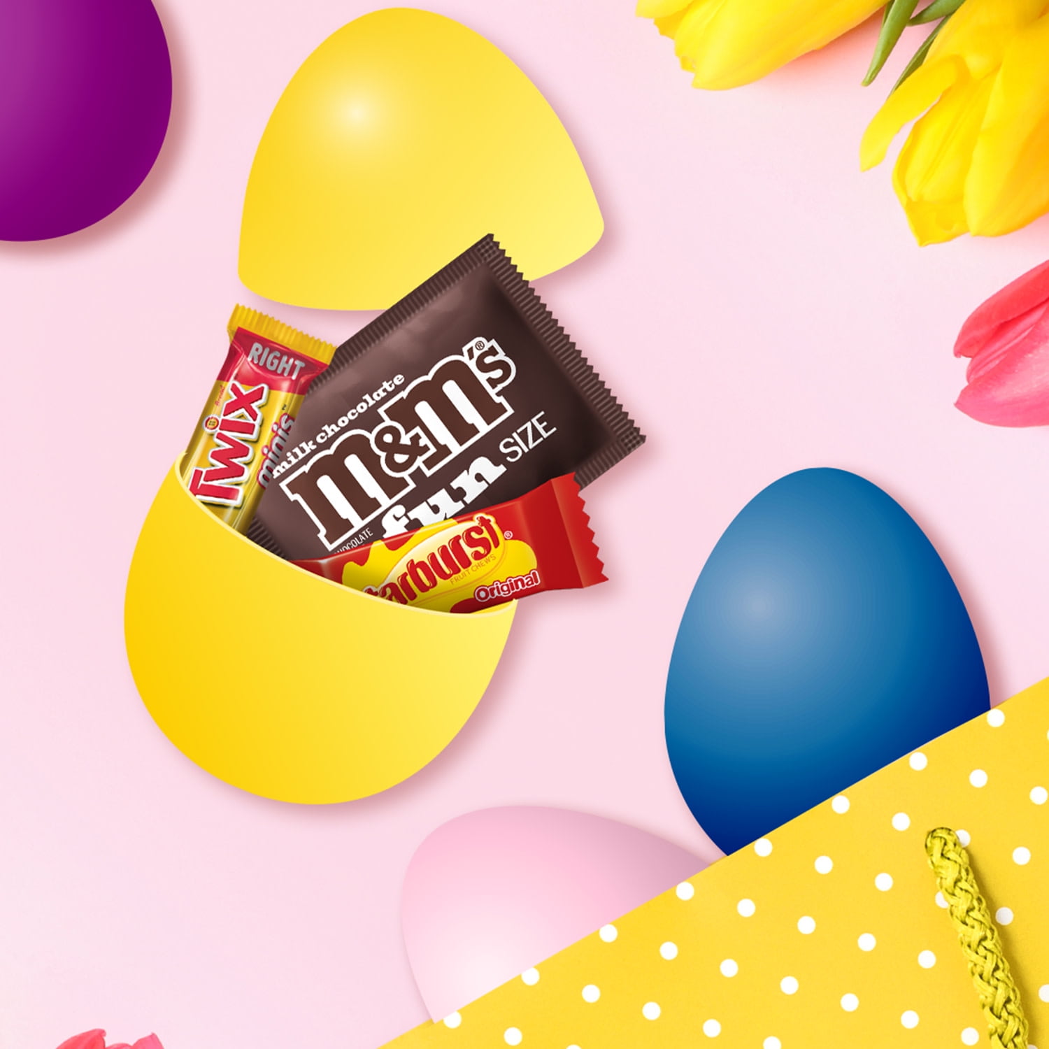 M&M's, Twix, Starburst Assorted Easter Candy Filled Eggs - 30 Ct Bag