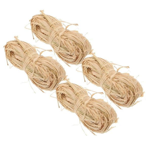 unbranded Raffia Ribbon 4 Bundles Khaki for Florist Bouquet Packaging and Craft Materials 6.29X2.36X1.97in