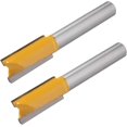 thumbnail image 1 of HUGFEGWE Straight Router Bits, 1/4-Inch Shank 3/8-Inch Cutting Dia Double Flute Carbide Router Bits, for Woodworking Milling Cutter DIY Tool, 2 Pcs CJB91-24062, 1 of 7