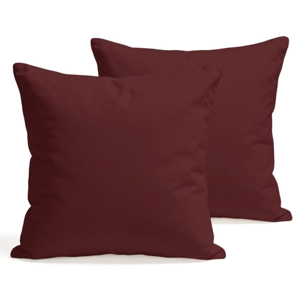 Throw Pillow Covers 18x18 Inch Set of 2 Burgundy Red Decorative Pillows Cushion Case Soft Square Pillowcases Modern Solid Color Throw Pillows for Couch Sofa Bed Chair Home Decor