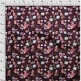 thumbnail image 3 of oneOone Viscose Jersey Wine Fabric Flower & Leaves Watercolor Dress Material Fabric Print Fabric By The Yard 60 Inch Wide, 3 of 5