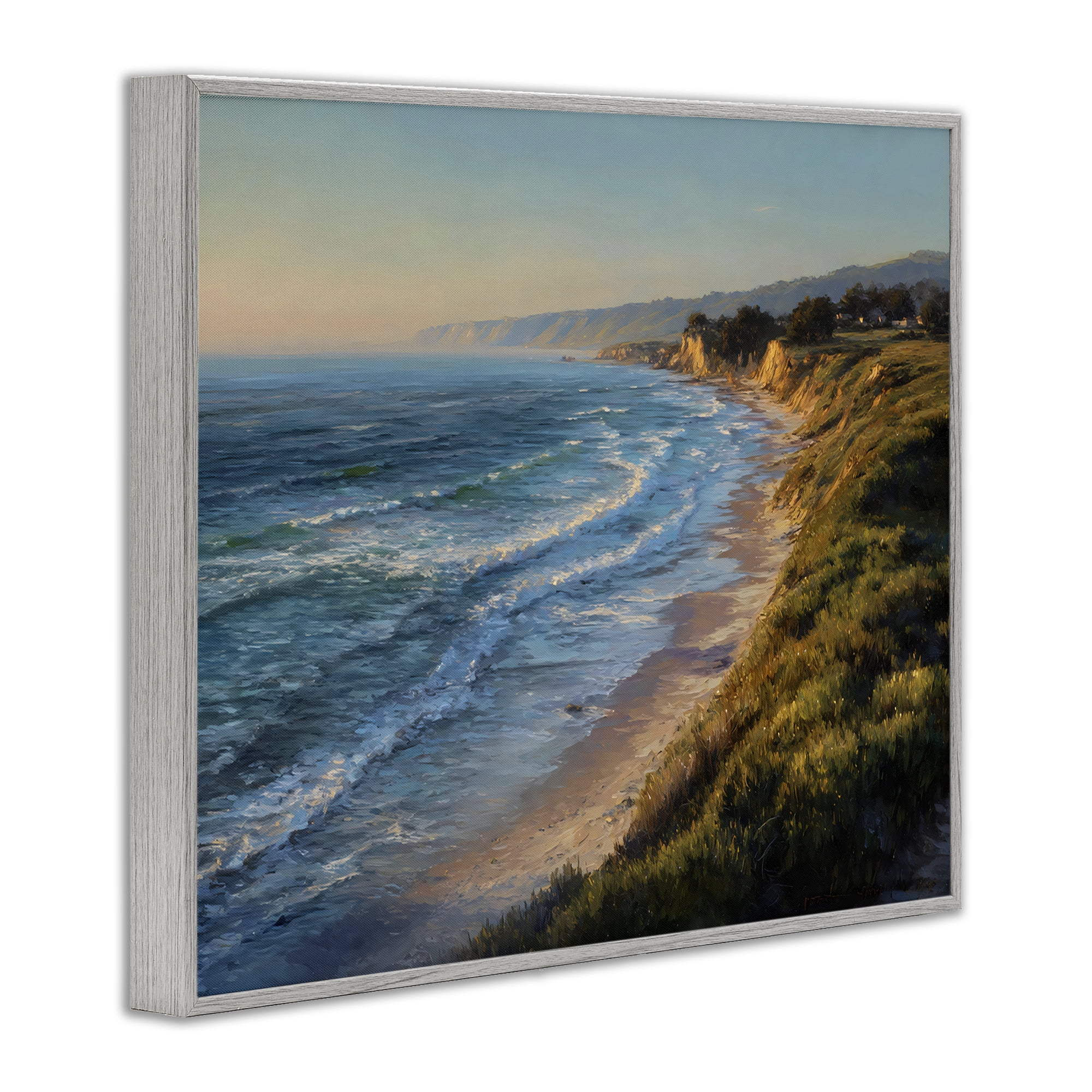 Stupell Industries Rounded Coastline View Gray Framed Giclee Art, design by Franklyn Gregory