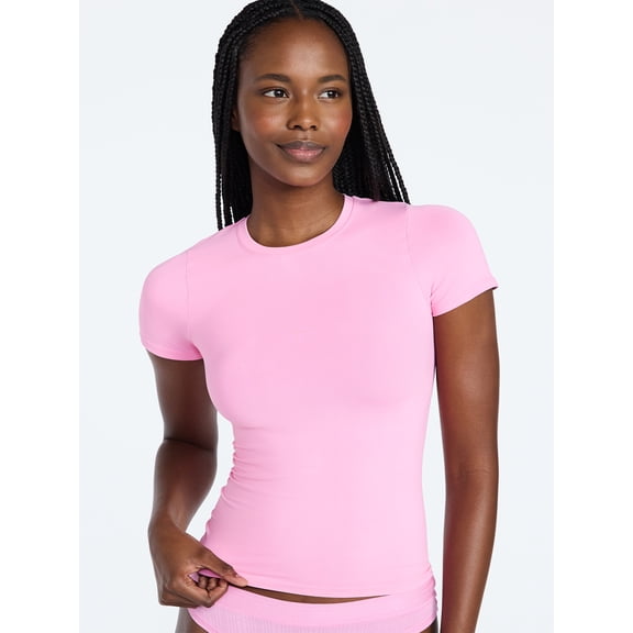 Joyspun Women's Everyday Seamless T-Shirt, Sizes S-XXXL