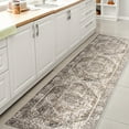 thumbnail image 4 of JONATHAN Y WASHABLE 2 x 8 Runner Rug, Keesha Bold Distressed Medallion - Green/Cream, WSH316C-28, 4 of 9