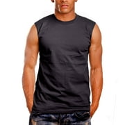 Muscle Sleeveless Workout Shirts Tank Tops for Men | Athletic Gym Bodybuilding Training Compression Tops - 100% Cotton (Small, Black)