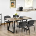 thumbnail image 2 of HOMCOM Extendable Dining Table Rectangular Wood Effect Tabletop for 4-6 People with Steel Frame & Hidden Leaves for Kitchen, Dining Room, Living Room, 2 of 10