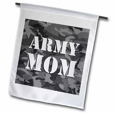 Army Garden Flag - 3dRose Army Mom Grey Camouflage - Garden Flag, 12 by 18-inch