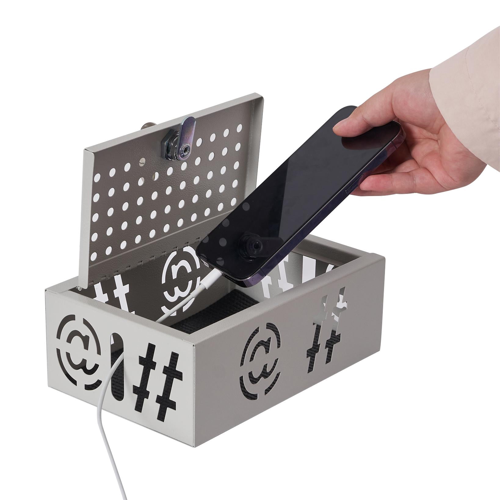 EASY LIFE PRODUCTS Cell Phone Lock Box, Smart Phone Downtime Box, classroom, gymbox, standard safe with key, 8.25x5.5x2.5 inches (gray)