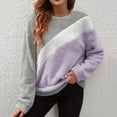 thumbnail image 2 of Pullover Sweatshirts For Women Sevevn Women's Round Neck Long Sleeve Casual Blouse Double-Faced Fleece Sweatshirts, 2 of 9