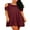 Wine Red, variant on Women's Cold Shoulder Short Sleeve Swing Mini Dress Party Dress with Pocket
