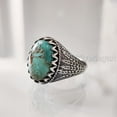 thumbnail image 2 of Tibetan Turquoise Ring, Silver Jewelry, 925 Silver Ring, Father's Day, AAA Natural Turquoise, December Birthstone Ring, Heavy Mens Ring, Spiritual Healing Gemstone, Christmas, Signet Mens Ring, 2 of 7