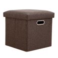 thumbnail image 1 of Pequeño Organizador Asiento Plegable Cubo Reposador Pie Almacenamiento Otomana Con Tapa Esponja 11.81x11.81x11.81 Pulgadas Plegables Pequeñas Otomanas para Sala Estar en Casa, 1 of 9