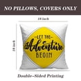 thumbnail image 2 of LALILO Throw Pillow Covers Adventure Lettering Yellow Road Sign Adventure Cushion Cover 18" x 18", 2 Pack, 2 of 6
