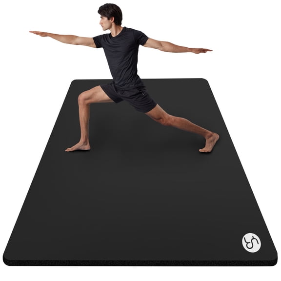 YR Thick Yoga Mat 15mm NBR 78"x35" Wide Exercise Workout Mats for Home Gym Floor Fitness Pad Black