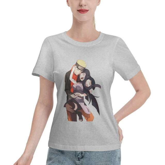 T-Shirt Basique à Manches Courtes pour Femmes Naruto Naruto Hinata