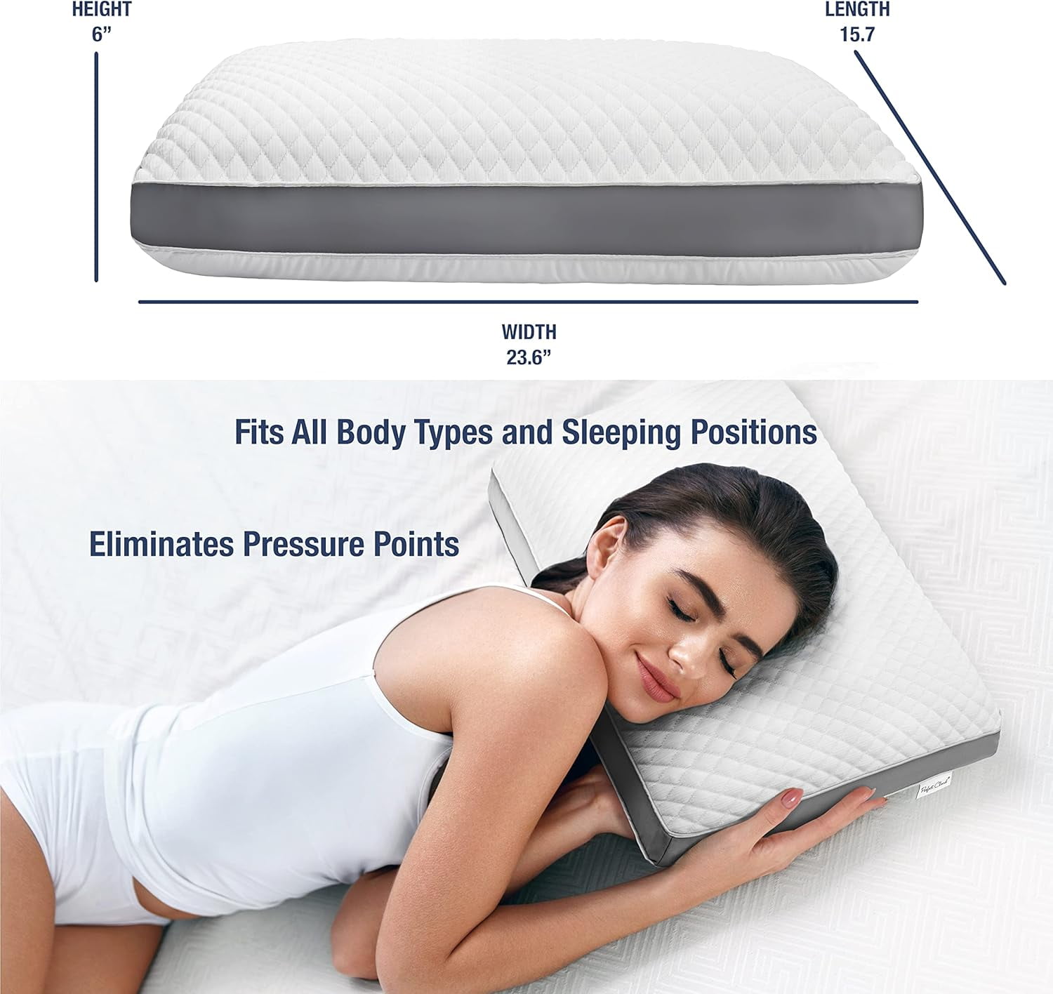 Perfect Cloud The Perfect Pillow Adjustable Cooling Gel Pillows for Sleeping, Dual Temperature Memory Foam Pillow, Standard