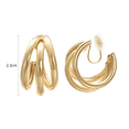 thumbnail image 2 of Yoursfs 2.3cm Claw Gold Clip on Earrings for Women Gold Plated Non Pierced Ear Simple Half Hoop Earrings Jewelry Gifts, 2 of 3