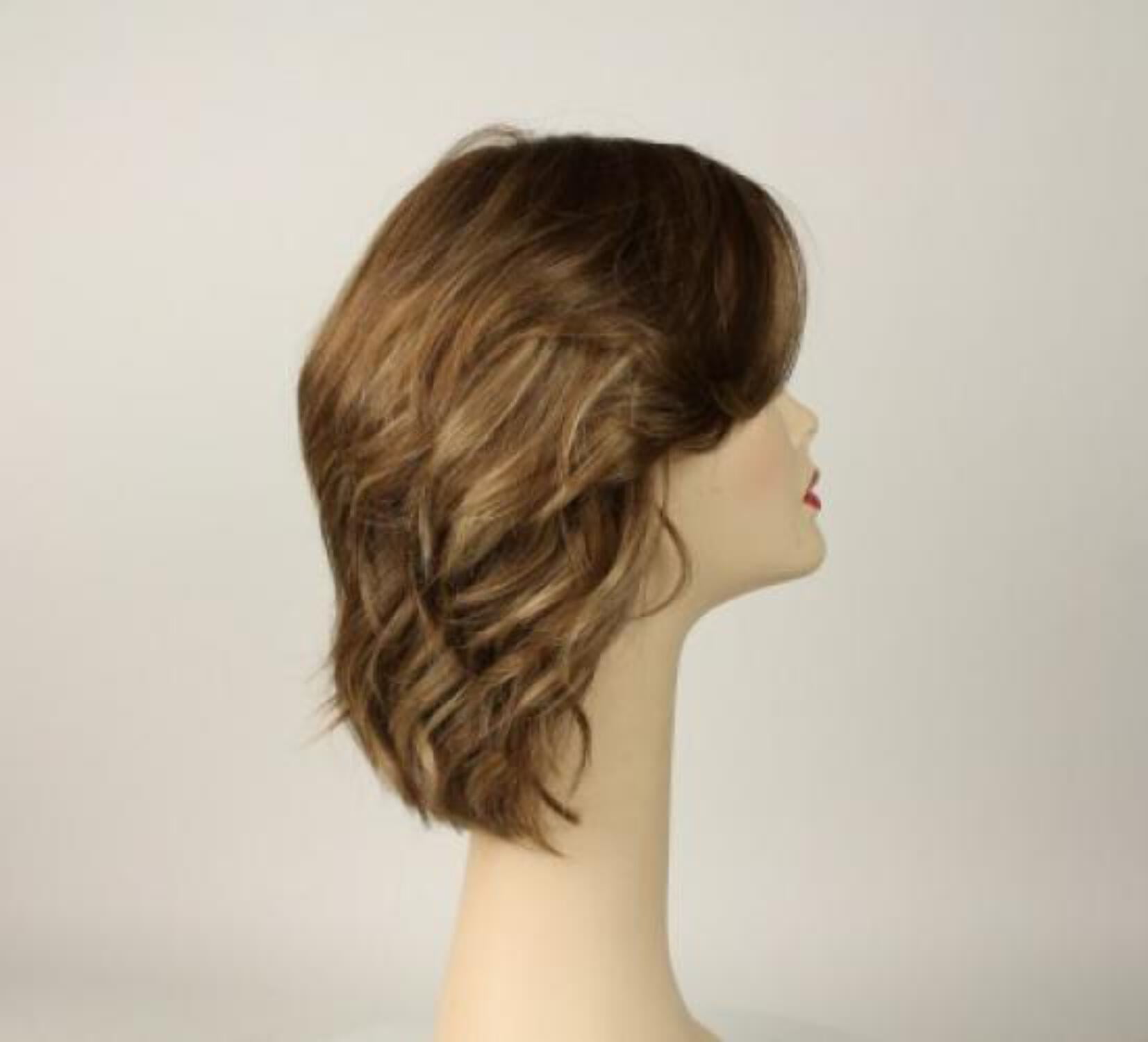 European Human Hair Freeda Wig Regina Blonde With Highlights 16-10 Multi-Directional Skin Top Size L