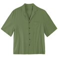 thumbnail image 5 of Jinhomg Casual Loose Shirt for Men Breathable Comfy Cotton Linen Summer Tops Basic Solid Short Sleeve Button Down Beach Tops Holiday Vacation Wear 90 Percent off Clearance Sale Army Green S, 5 of 6