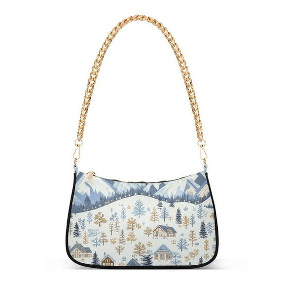 FORMRS Womens Shoulder Bag with Chain Strap Clutch Purse Cute Tote Handbag, Light Blue Mountain