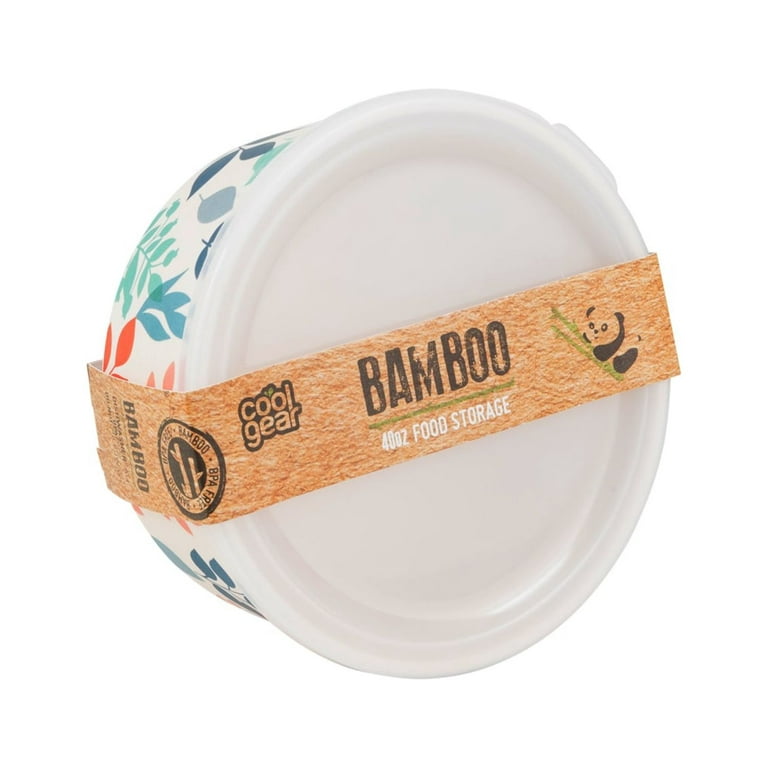 Cool Gear Medium Round Bamboo Food Storage Container 