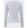 thumbnail image 3 of Women's Long Sleeve T-shirts Crew Neck Slim Fit Layered Crop Tops Soft Basic Tee, 3 of 5