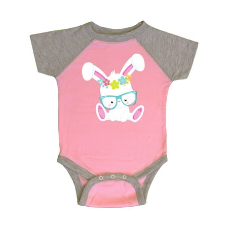 

Inktastic Hipster Bunny Bunny With Glasses Flowers Gift Baby Boy or Baby Girl Bodysuit