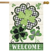 Briarwood Lane Patterned Shamrocks Welcome House Flag