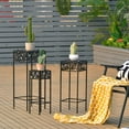 thumbnail image 2 of Costway Set of 3 Metal Plant Stand Flower Pot Holder Rack w/Colorful Ceramic Beads, 2 of 10