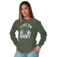 thumbnail image 4 of Like 'Em Hairy Bigfoot Legend Hoax Women's Long Sleeve T Shirt Brisco Brands M, 4 of 6