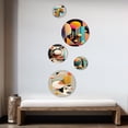 thumbnail image 3 of Designart "Minimal Bauhaus Dimensions III" Modern Geometric Metal Wall Art Set of 5 Piece, 3 of 5