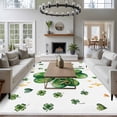 thumbnail image 3 of 5'x7' Area Rugs for Living Room Bedroom, Saint Patrick's Day Washable Rug Carpet Runner Indoor Outdoor, Watercolor Shamrock Love Star Lucky Green Non Slip Floor Mats Area Rug for Kitchen, Nursery, 3 of 8