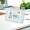 thumbnail image 2 of Yeacher Indoor & Outdoor Hygrometer Thermometer with Time Backlight LCD Display Desk Electronic Temperature Humidity Meters for Home Greenhouse Cellar, 2 of 8
