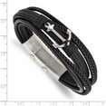 thumbnail image 3 of Stainless Steel Polished Anchor Genuine/Pu Leather With .5In Ext Bracelet (7.75 X 17.5) Made In China -Jewelry By Sweet Pea, 3 of 6