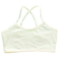 thumbnail image 2 of BLTIBY Cotton Girls Training Bra Cami Training Bras for Teens with Spaghetti Cross Straps Breathable Comfortable Fashion Bralette Yellow S, 2 of 3