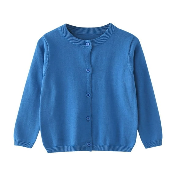 YunPes Children's Sweater Spring Autumn Winter Cardigan Solid Color Small Cardigan Children's Coat