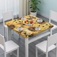 thumbnail image 3 of Yellow Sunflower Art Pattern Square Fitted Tablecloth with Elastic Edge,Square Table Cover,Washable Elastic Table Cover for Home Kitchen Party Decor 36"x36", 3 of 6